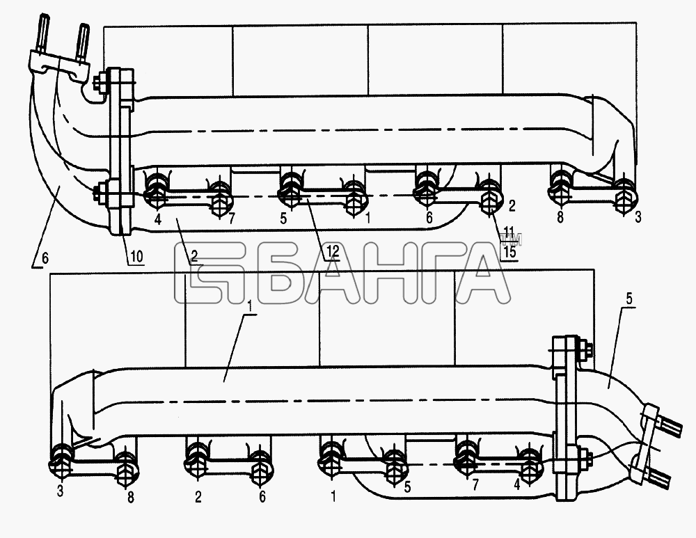 КамАЗ 740.11-240 740.31-240 (2006) Схема Установка газопровода-18